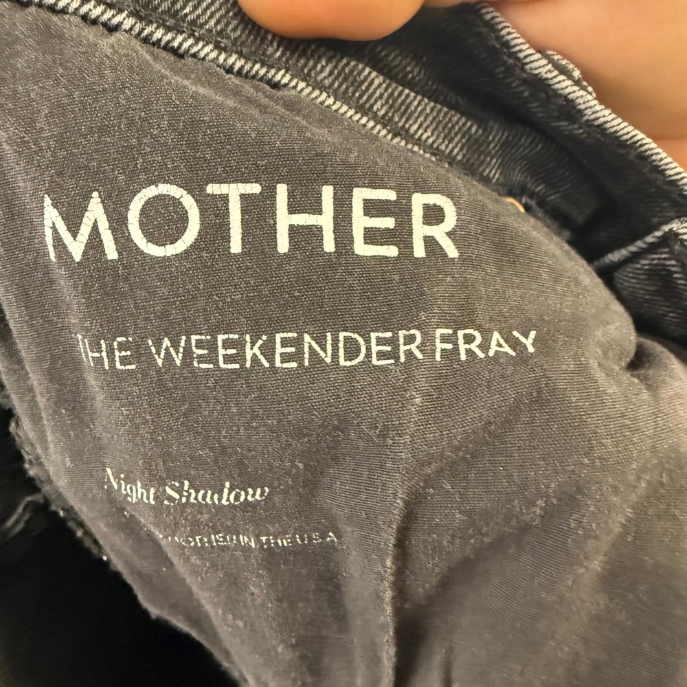 Mother The Weekender Fray Jeans Womens 28 Black Flare Night Shadow Frayed Hem - Picture 11 of 13